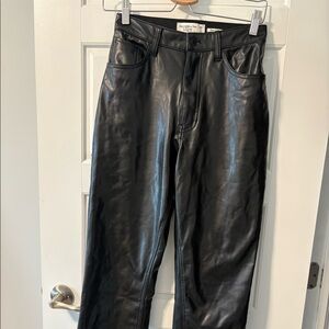 Abercrombie Vegan Leather 90s Straight Pant
